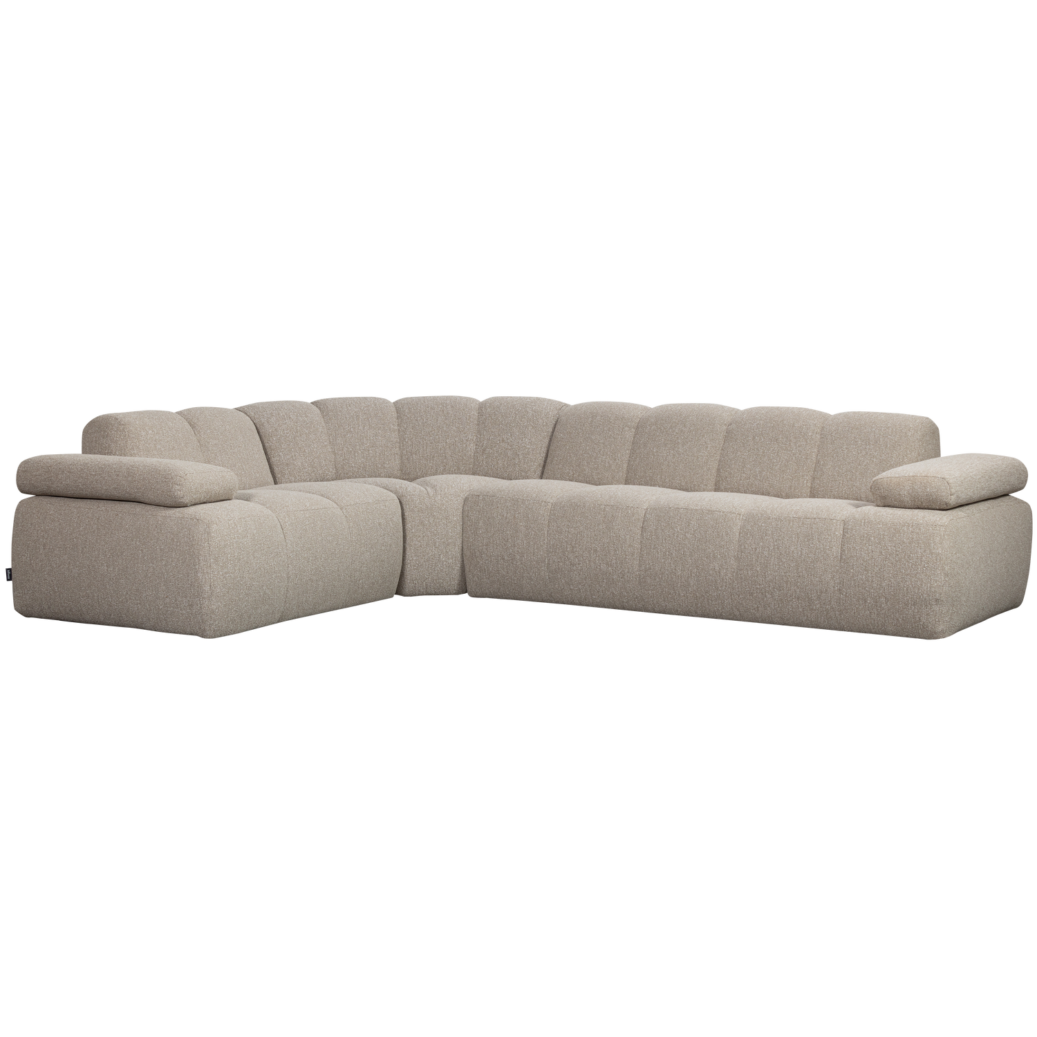 Canapé d'angle Mojo gauche bouclé beige chiné 310x230