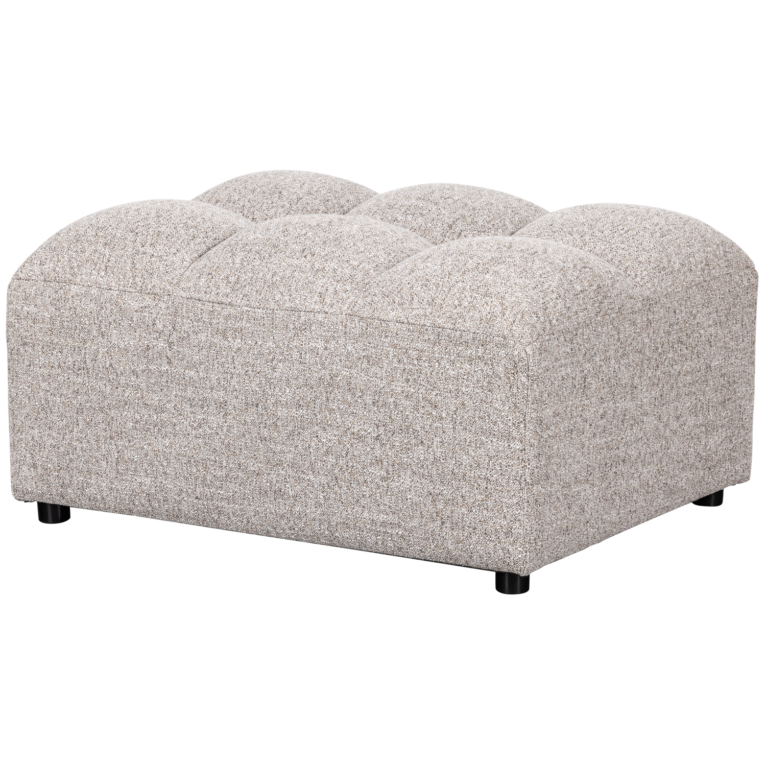 Allure stool in coarse natural mottled woven fabric