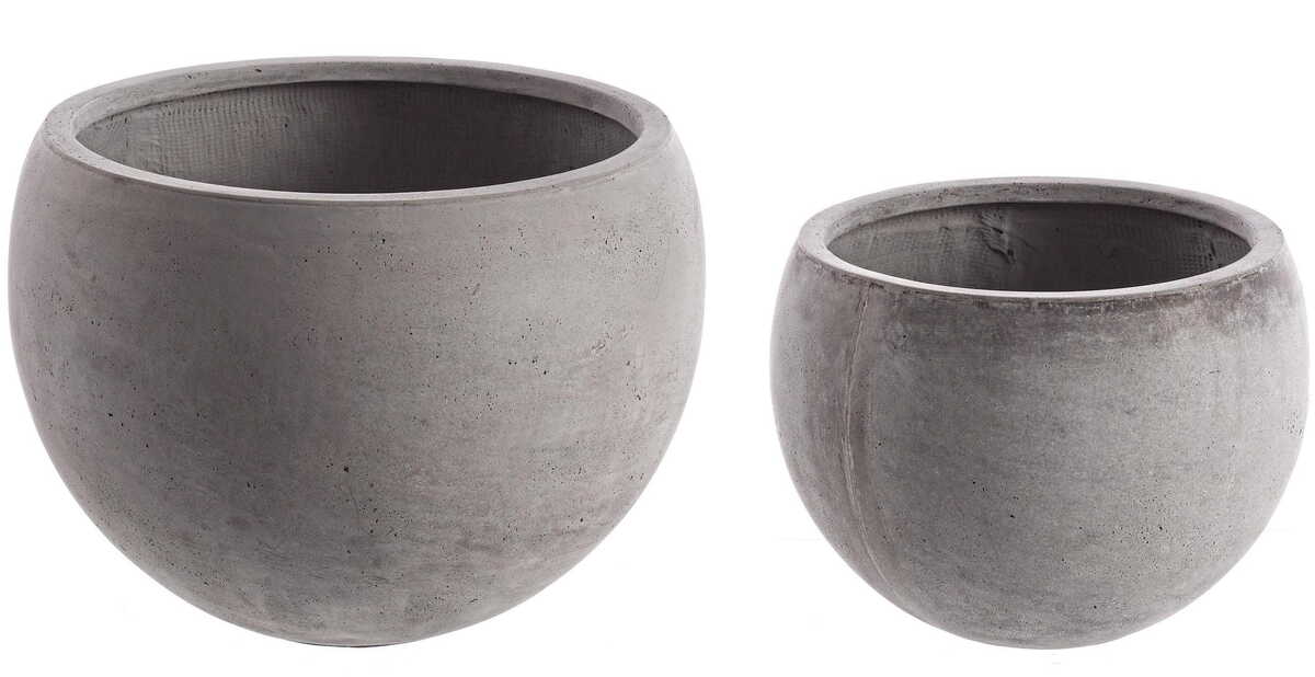 Vase Cement ball grey (set of 2)