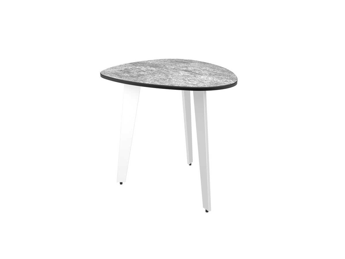 Garden side table Galet ceramic grey 55x45x43