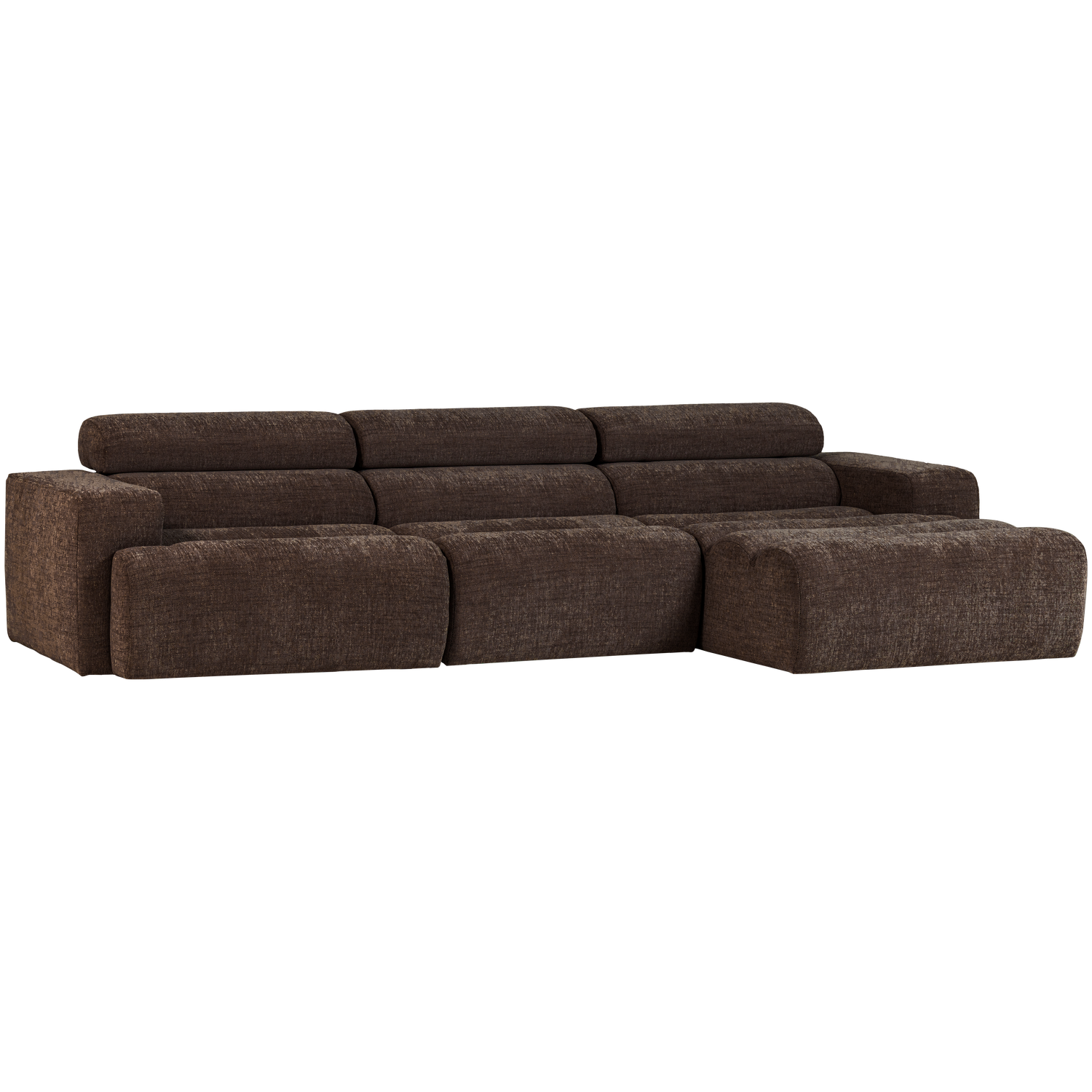 Corner sofa Novi longchair right melange dark brown 300x173