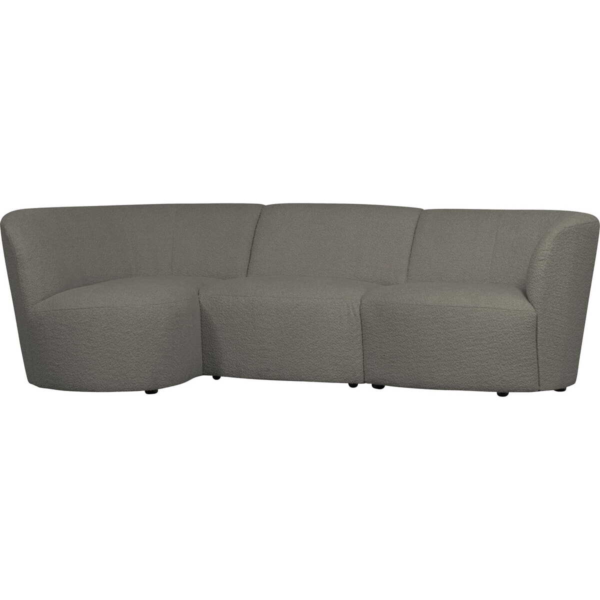 Sofa Coco 3-seater rounding left bouclé warm green 230x138