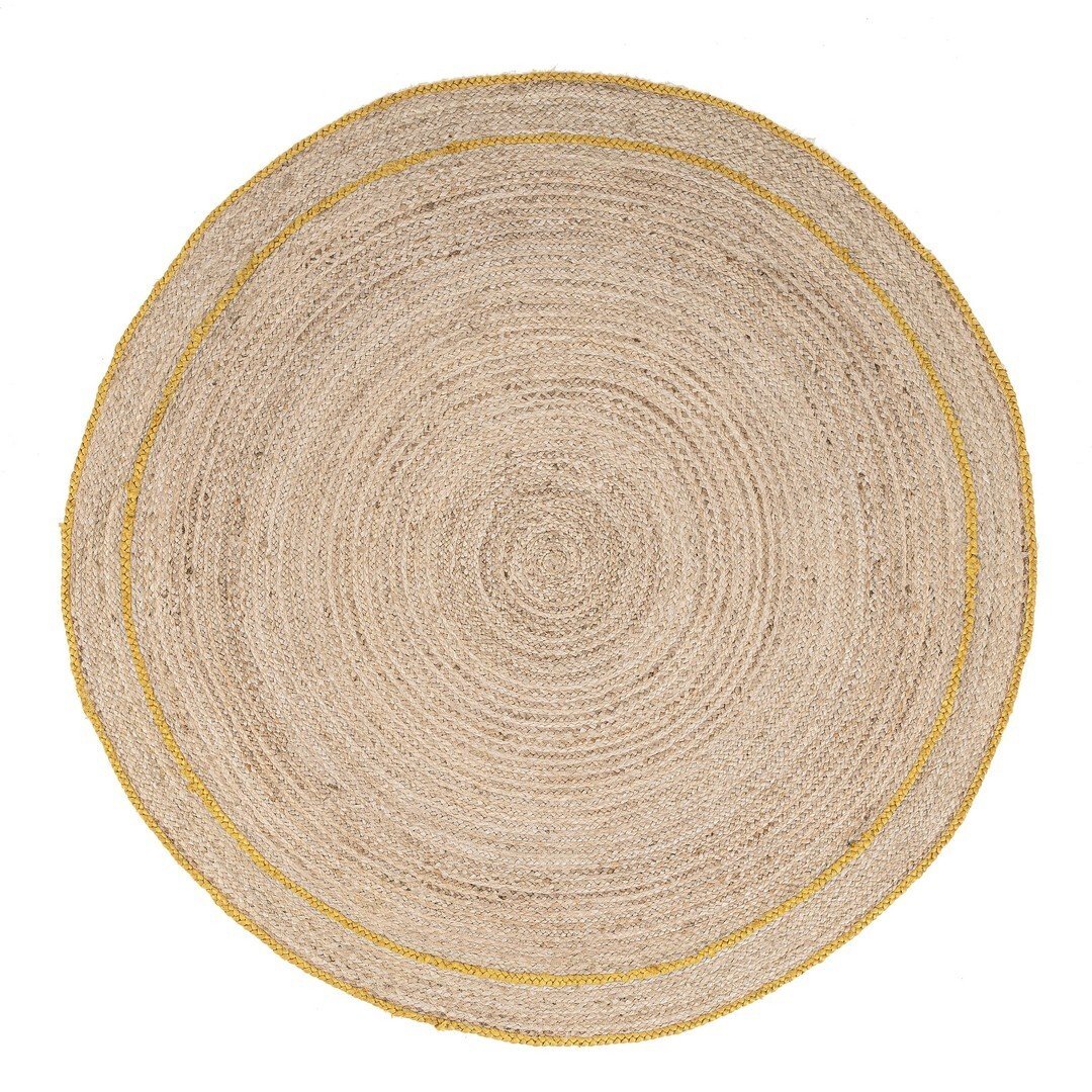 Tapis Ankit naturel-jaune rond 180