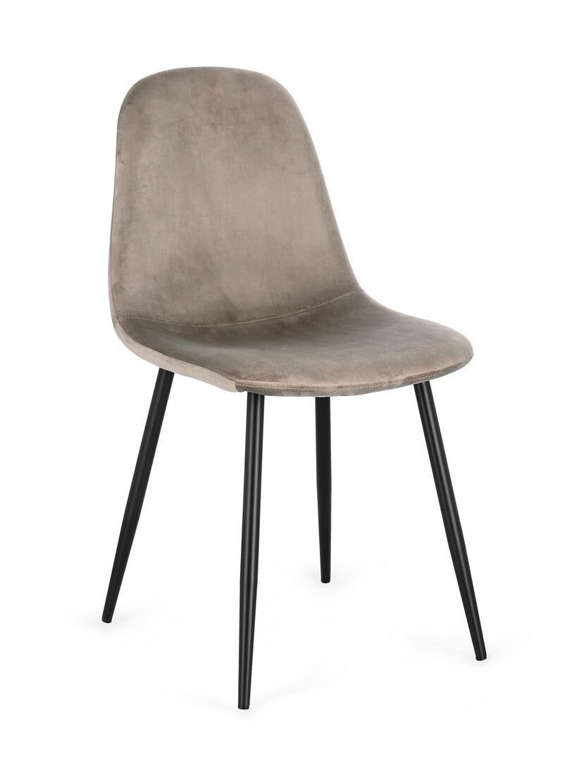 Chair New Irelia velvet black-taupe