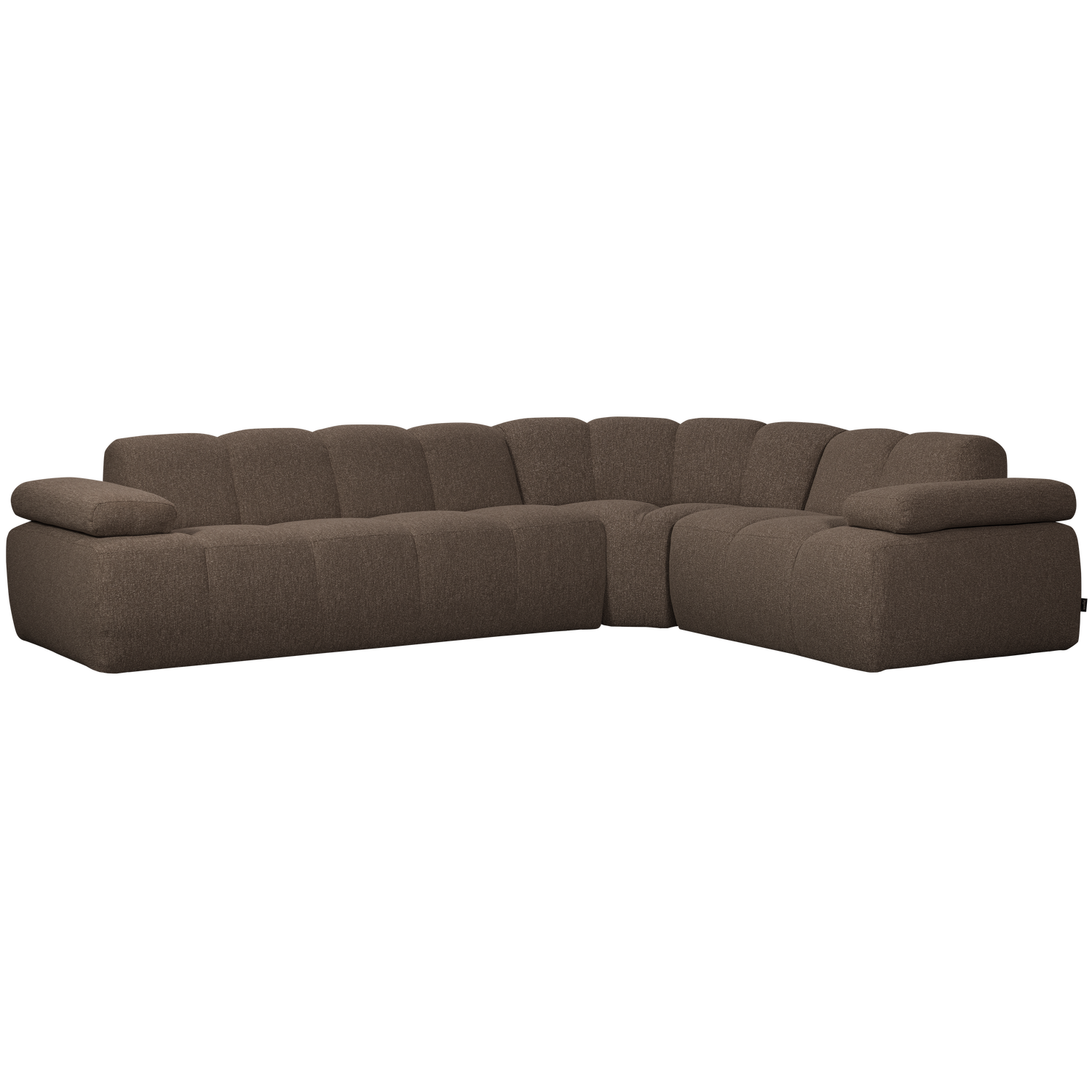 Canapé d'angle Mojo droit bouclé marron chiné 310x230