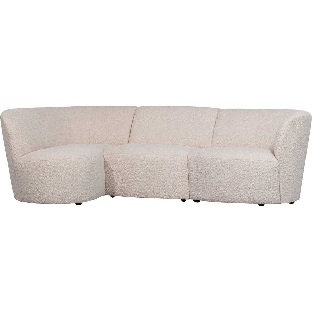 Sofa Coco 3-seater curved left bouclé cream 230x138